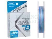 Plecionka Toray Super Strong PE X8 Multicolor 150m 17lb #1.0