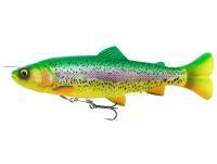 Soft Bait Savage Gear 4D Line Thru Pulse Tail Trout 16cm 51g Slow Sinking - FireTrout Fluo