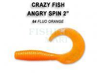 Soft baits Crazy Fish Angry Spin 45mm - 64 Fluoro orange | Squid