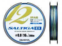 Braid Line Daiwa UVF Saltiga Sensor 12 Braid EX + Si Multicolor 200m #0.8