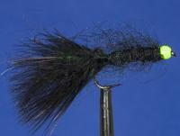 Fly Black Leech Chartreuse Bead no. 8