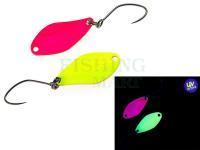 Trout Spoon Nories Masukuroto Weeper 0.9g 20mm - #002 (Fluo-Yellow / Pink)