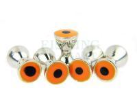 Brass dumbbell with eyes - orange with black pupil