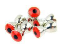 Brass dumbbell with eyes 4mm - red with black pupil