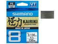 Braided line Shimano Kairiki 8 Steel Grey 150m 22.5kg 0.23mm