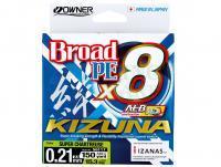 Braid Line Owner Broad PE Kizuna Fluo X8 Super Chartreuse 150yds | 135m 0.25mm