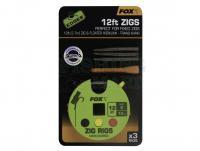 Przypony Fox Edges Zig Rigs #8 Micro Barbed - 12lb 12ft 3.7m x 3pcs