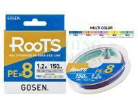 Braid Line Gosen RooTS PE X8 Multipurpose Braided Line Multicolor 150m #0.6