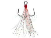 Mustad In-Line Triple Grip Feathered Red - #4