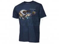 Koszulka Savage Gear Cannibal T-Shirt Blue Melange - M