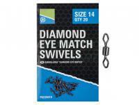 Krętliki Preston Diamond Eye Match Swivels - Size 10 | 20 per pack