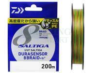 Braid Line Daiwa UVF Saltiga Dura Sensor X8 + Si2 Multicolor 200m #0.8