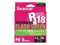Braided line Seaguar R18 Complete Seabass Flash Green 200m 0.8Gou 0.148mm 15lb