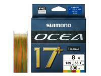 Braided Line Shimano Ocea 17+ Braid 300m 63,1kg PE8 Multi color