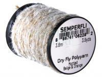 Semperfli Dry Fly Polyyarn 3.6m 3.9yds - Mottled Beige & Orange