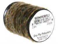 Semperfli Dry Fly Polyyarn 3.6m 3.9yds - Mottled Black & Golden Olive