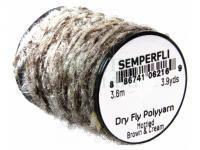 Semperfli Dry Fly Polyyarn 3.6m 3.9yds - Mottled Brown & Cream