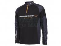 Shirt Long Sleeve Savage Gear Tournament Shirt 1/2 Zip Black Ink - XXL