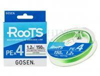 Gosen RooTS PE X4 Multipurpose Braided Line Light Green 150m #1.5