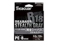 Braided line Seaguar R18 Complete Seabass Stealth Gray 150m 1.2Gou 0.185mm 22lb