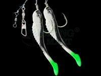 Dega Soft Bait Fish-Rig 2 arms - White/Green