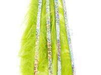 Hareline Bling Rabbit Strips - Chartreuse with Holo Silver Accent