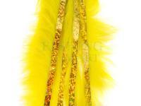 Hareline Bling Rabbit Strips - Yellow with Holo Gold Accent