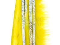 Hareline Bling Rabbit Strips - Yellow with Holo Silver Accent